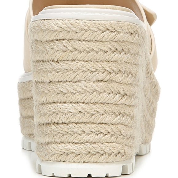 Sam Edelman Livi Cream Squared Open Toe Buckle Platform Wedge Sandals 9.5 - Picture 5 of 13